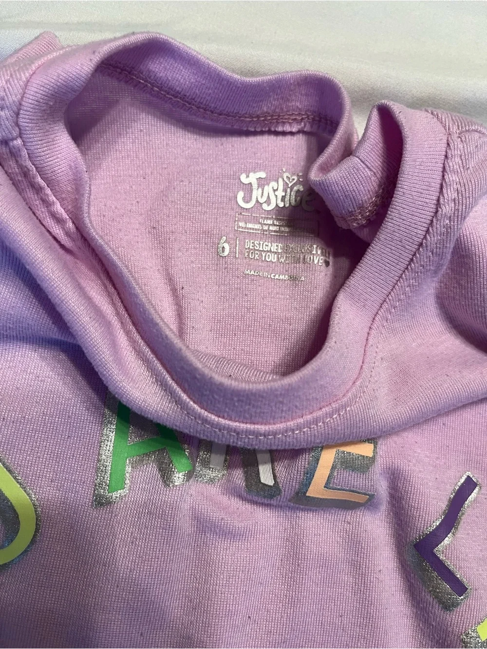 Justice Girls 6 Lettuce Hem Tee